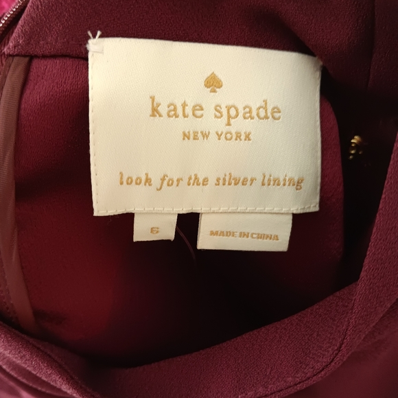 NWT Kate Spade Satin Crepe Flutter Sleeve Dress size 6 - Picture 3 of 4